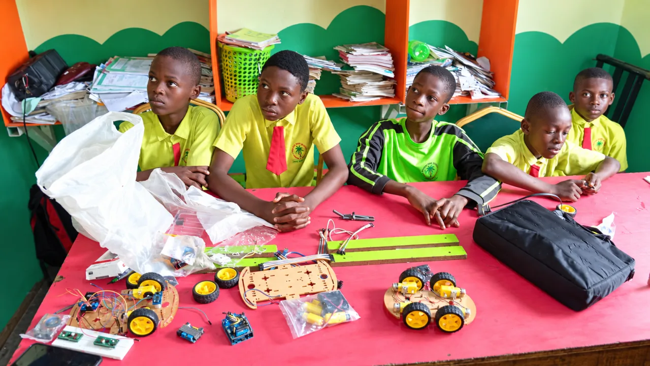 Fruitful Tree Schools students participating in a robotics and practical technology activity