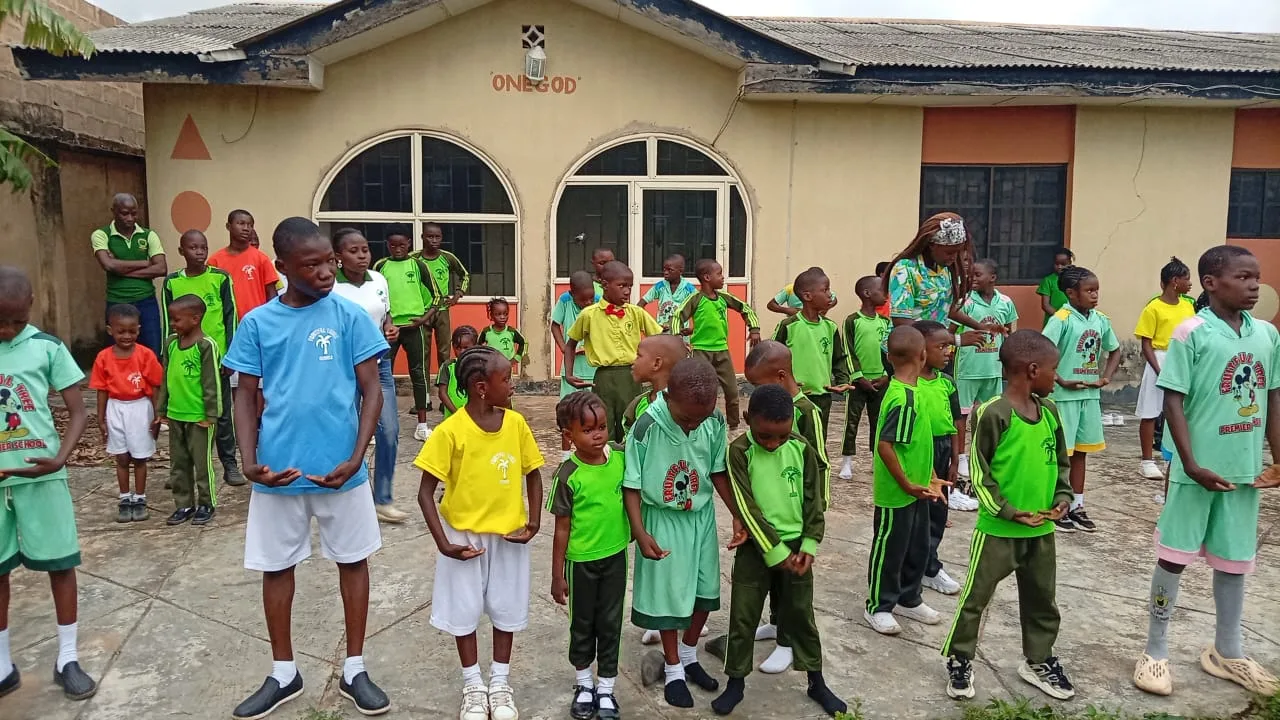 Fruitful Tree Schools pupils in sports kit during an outdoor physical activity session